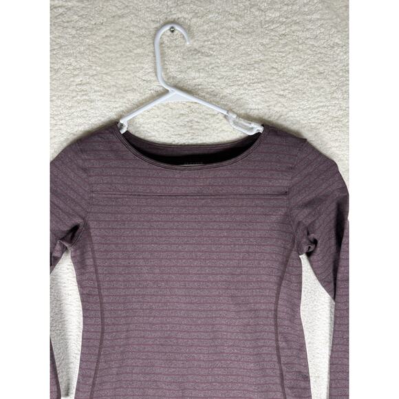 Carve Designs Shirt Top Womens Large Purple Tunic Long Sleeve Striped Round Neck - Picture 2 of 14